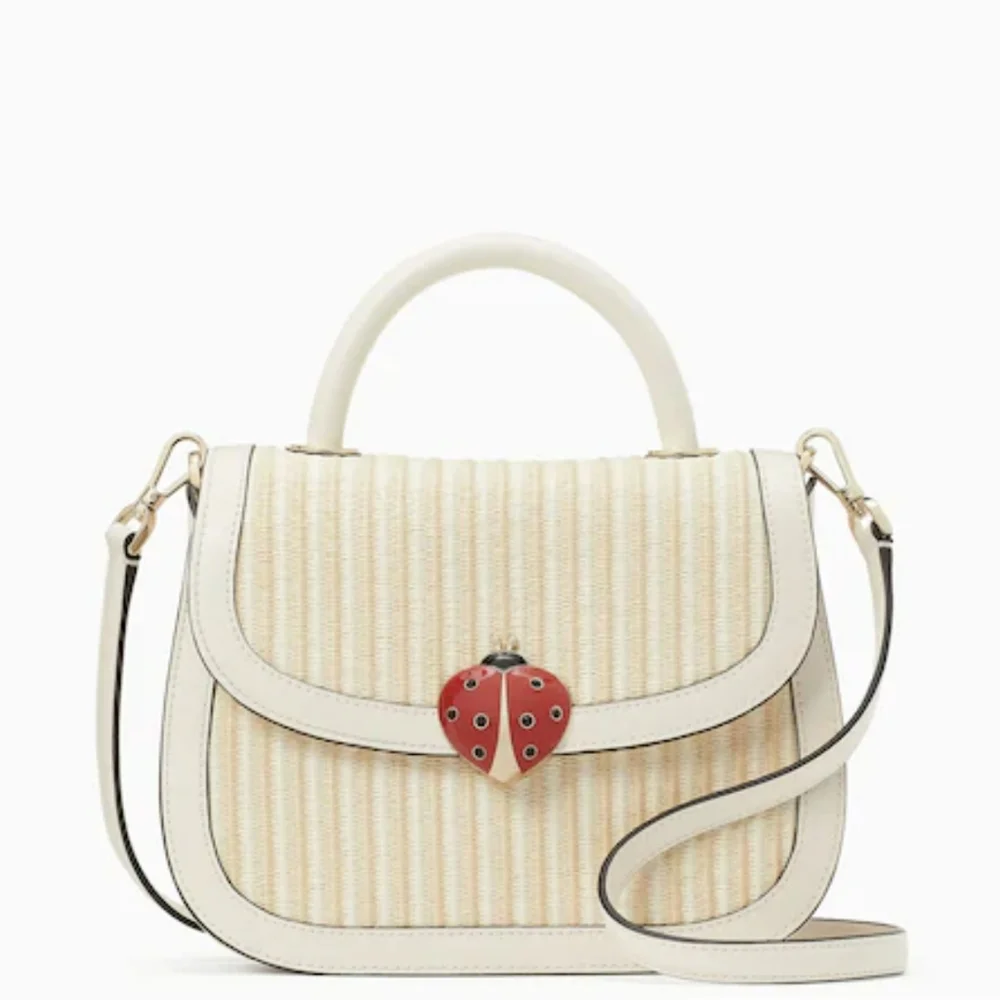 Kate Spade Puffy Dottie Top Handle Ladybug Lock Crossbody
